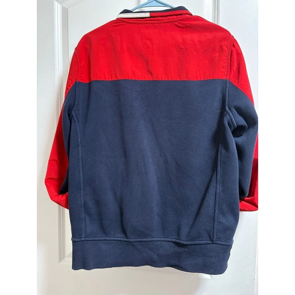 Tommy‎ Hilfiger jacket fleece lined red blue color block  medium